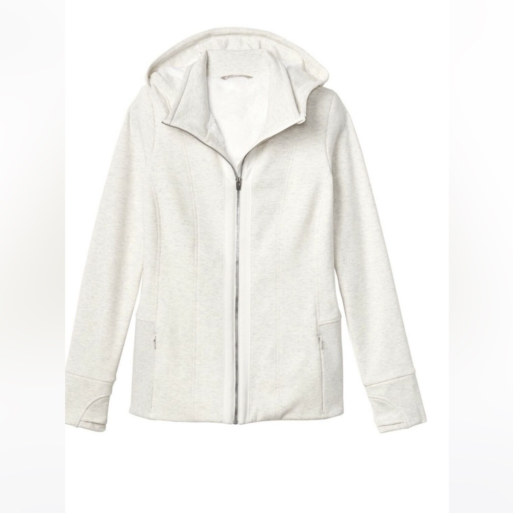Athleta. Luxe Victory Hoodie. Fur lined. Light grey. Size small.